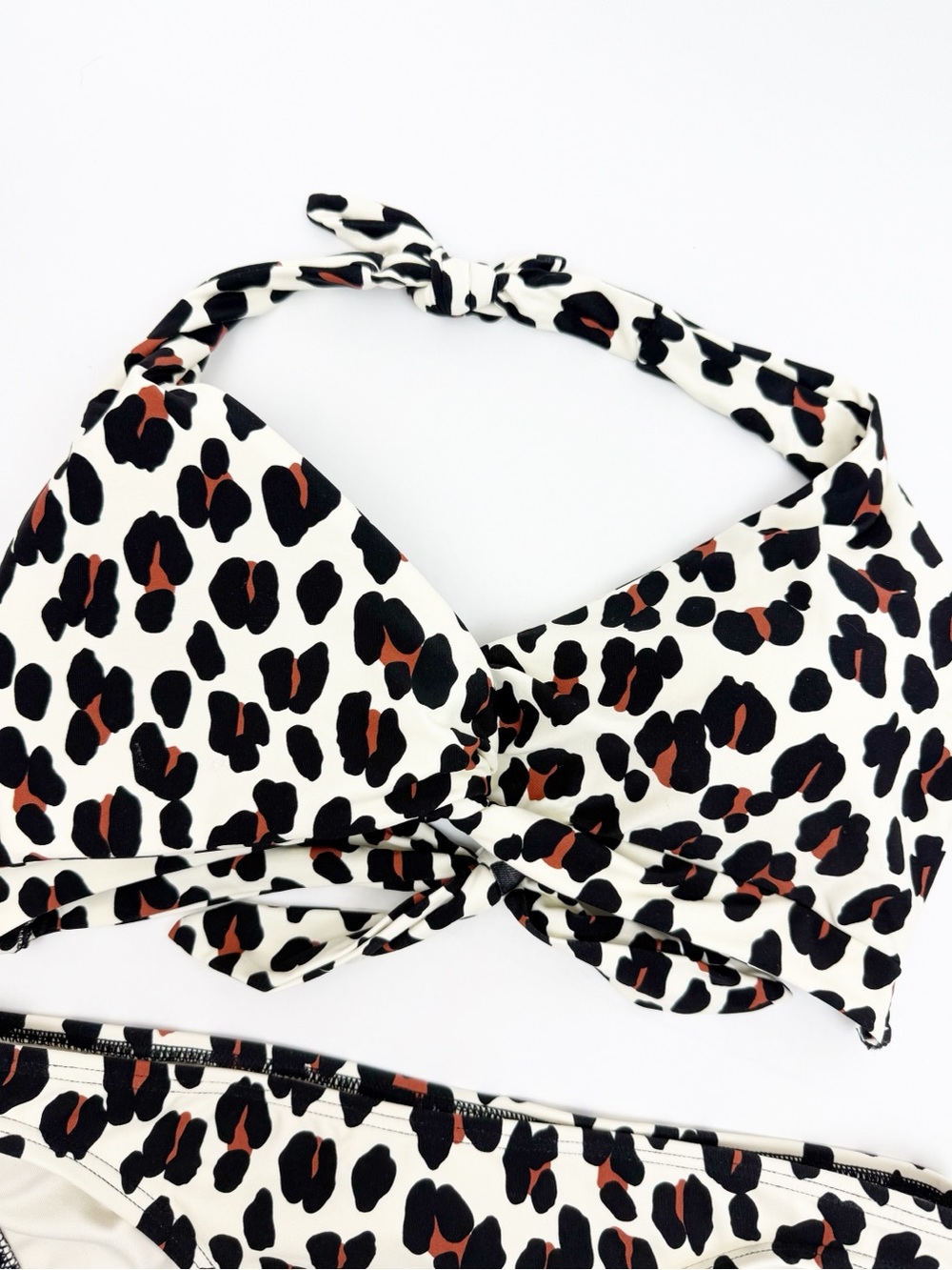 Kate Spade Leopard Animal Print Bikini Set Halter Top Bottoms Two(2) Piece Swim - Picture 6 of 14